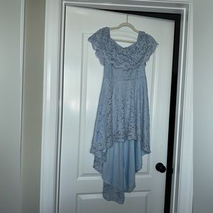 Windsor blue lace high low dress
